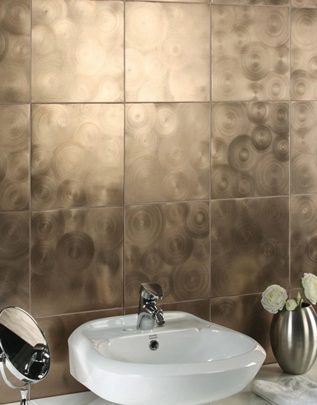 Silver Tile Wallpapers For Bathroom Walls : 12 Unique Wallpapers For ...