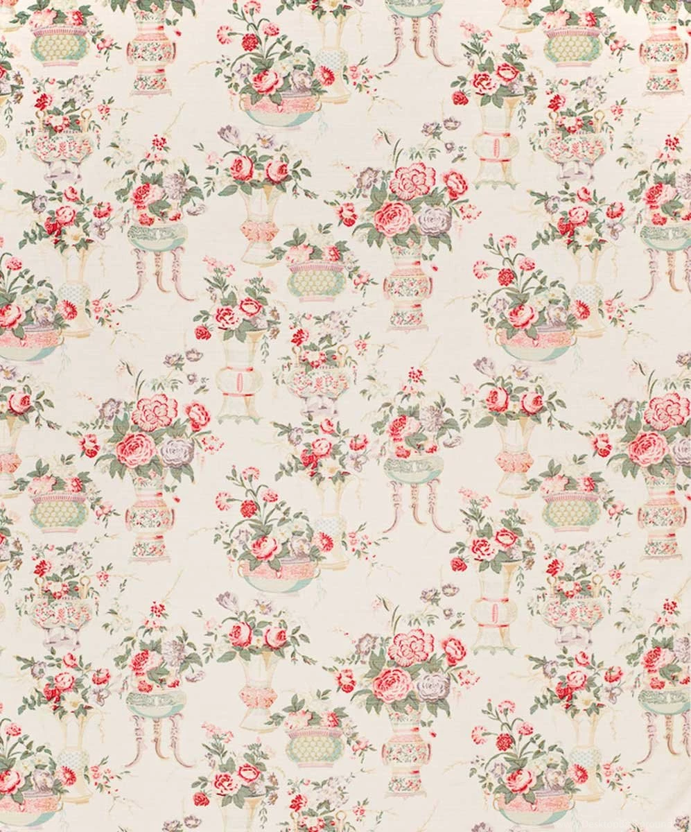 Bennison Fabrics CHINESE VASES On Oyster Linen