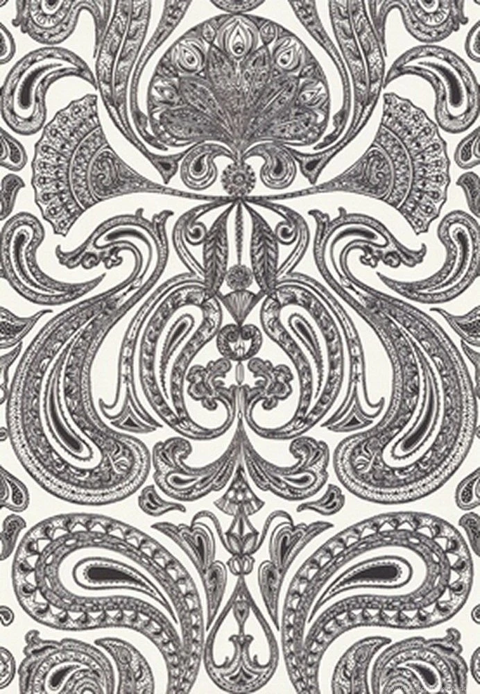 Cole & Son Groovy Paisley Wallpapers In Black/White