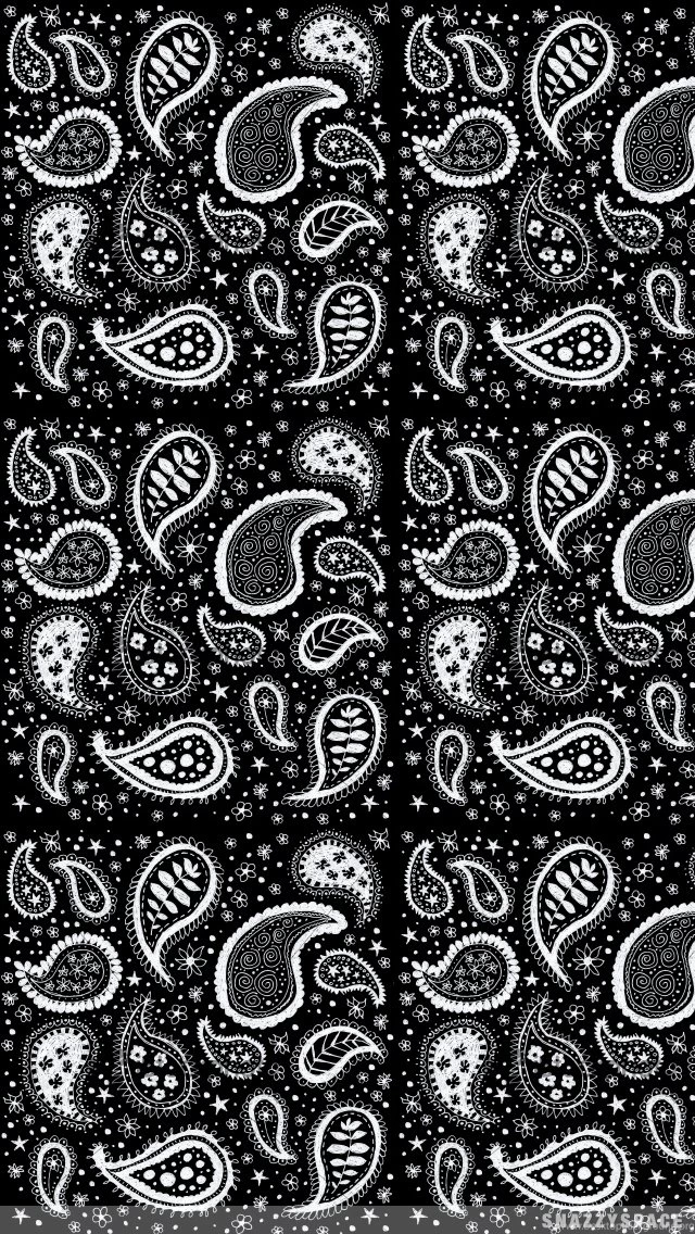Black White Paisley iPhone Wallpapers