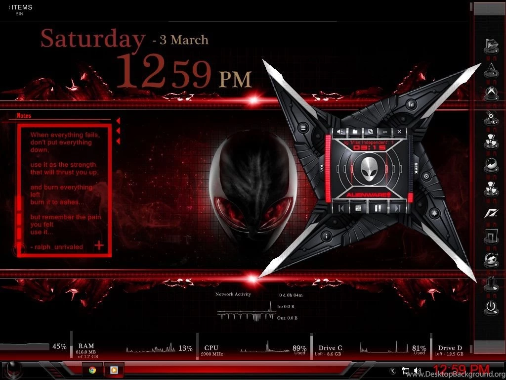 My Desktop Red Alienware Theme =) By Unrivaled22 On DeviantArt