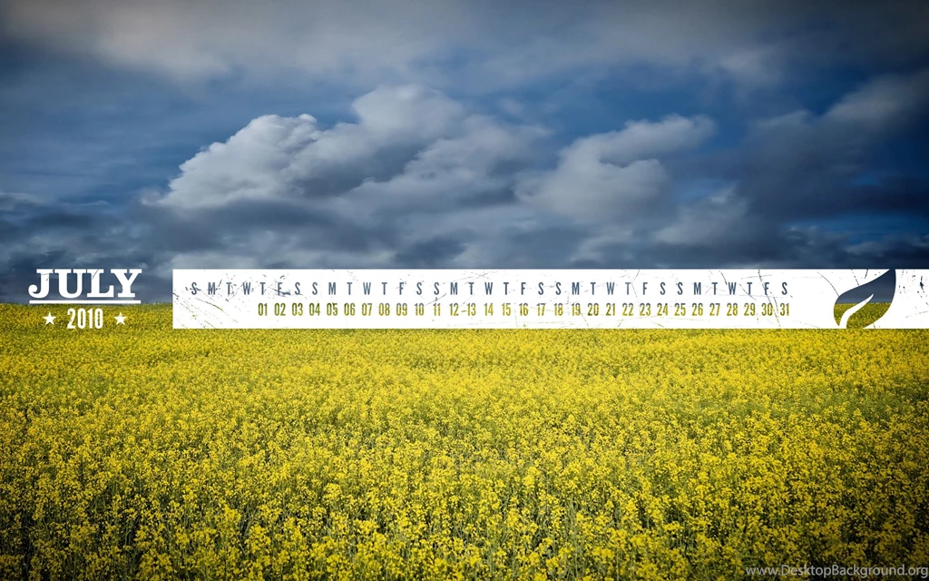 Desktop Calendar Wallpaper: July 2010