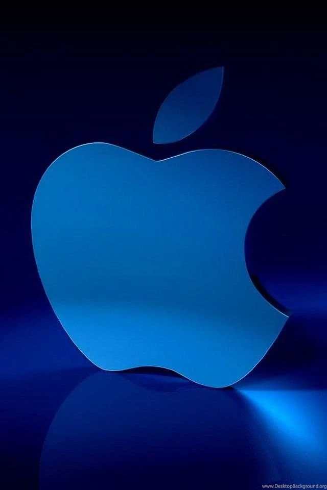 Gold Apple Logo With Blue Backgrounds iPhone 6 / 6 Plus And iPhone ...