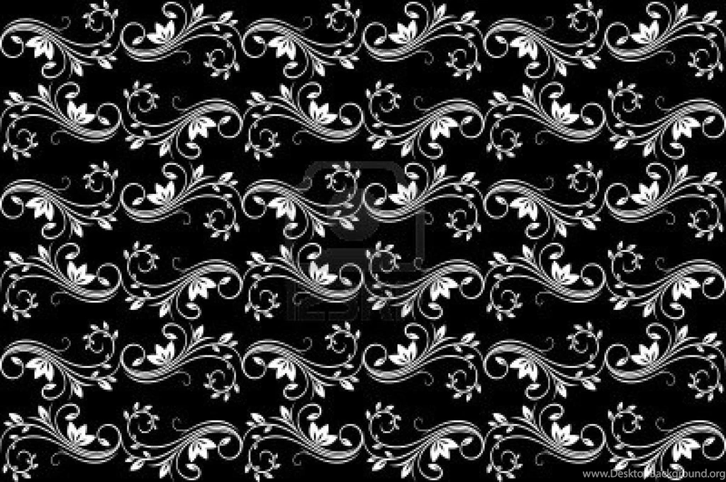 Black Design Black Seamless With Flowers For Design