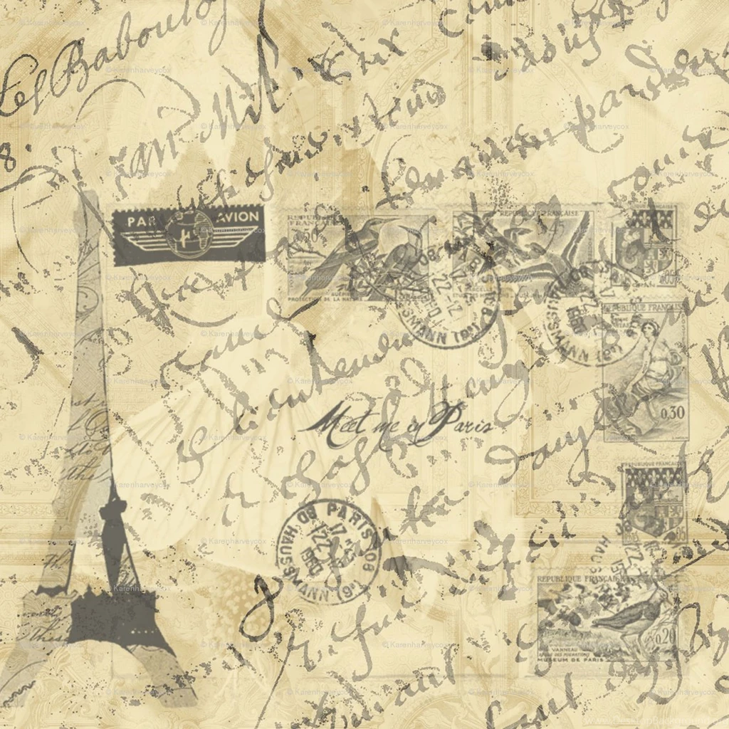 French Script Fabric, Wallpapers & Gift Wrap Spoonflower