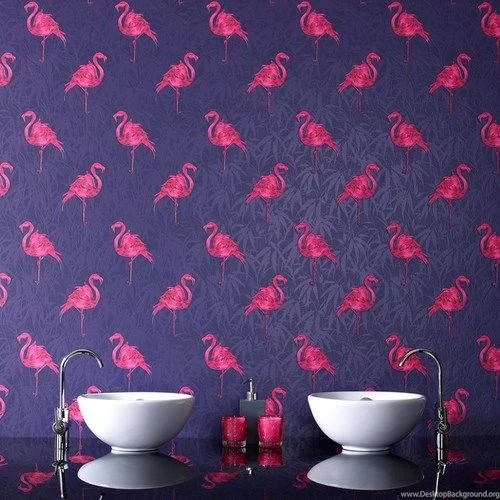 Pink Flamingo Wallpapers Purple Retro Wall Coverings By Graham ...