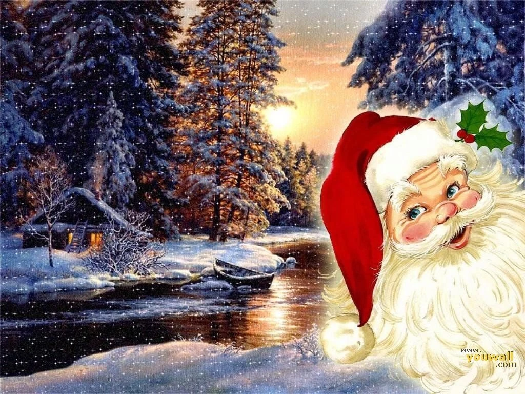 YouWall Christmas Happy Santa Claus Wallpapers Wallpapers ...