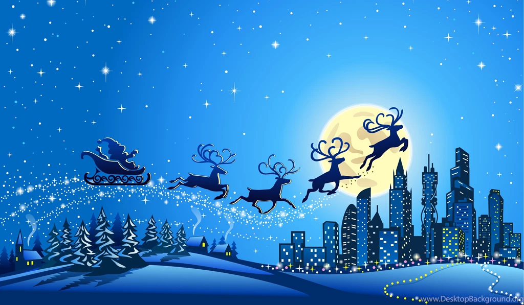 Christmas reindeer Santa Claus new year 2015 vector desktop hd wallpapers.jpg