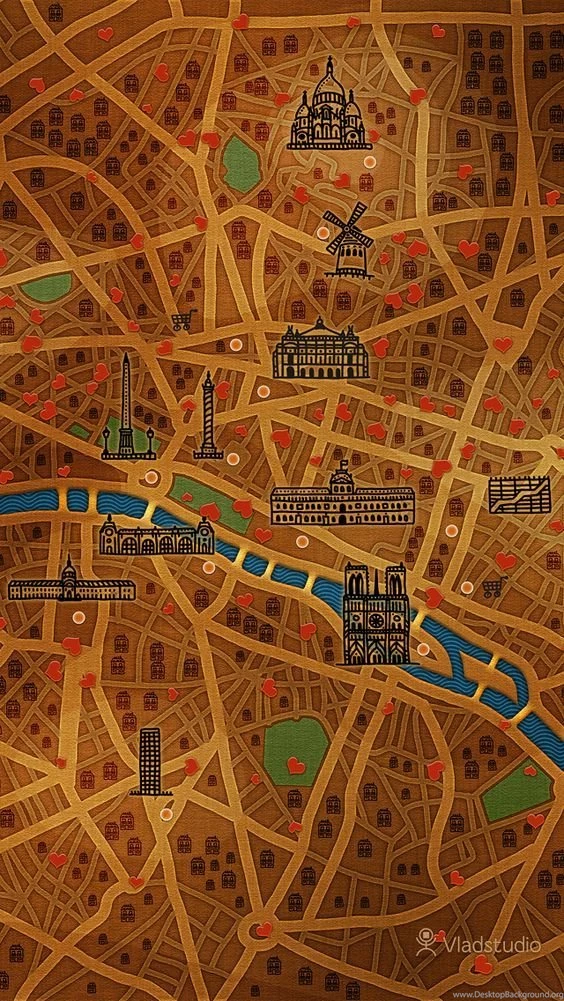 Paris Map · Desktop Wallpapers · Vladstudio