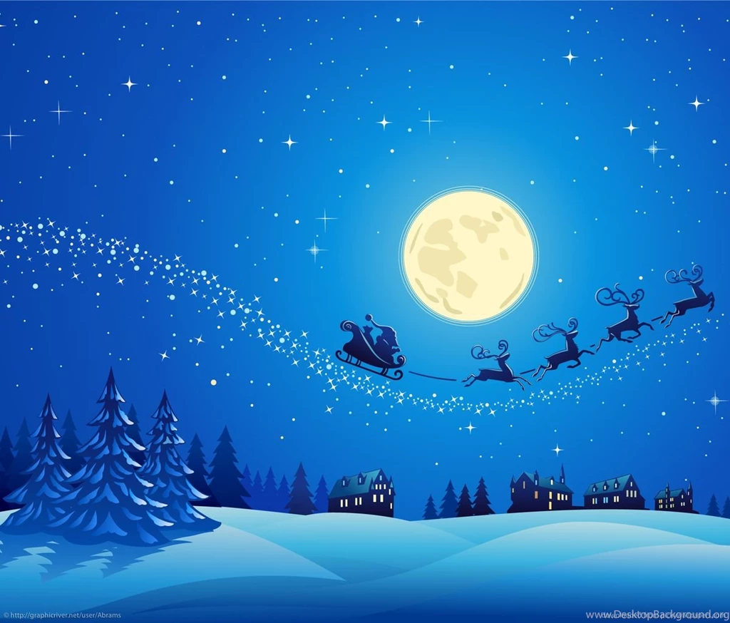 Download Santa Into The Winter Christmas Night 2 Wallpapers For ...