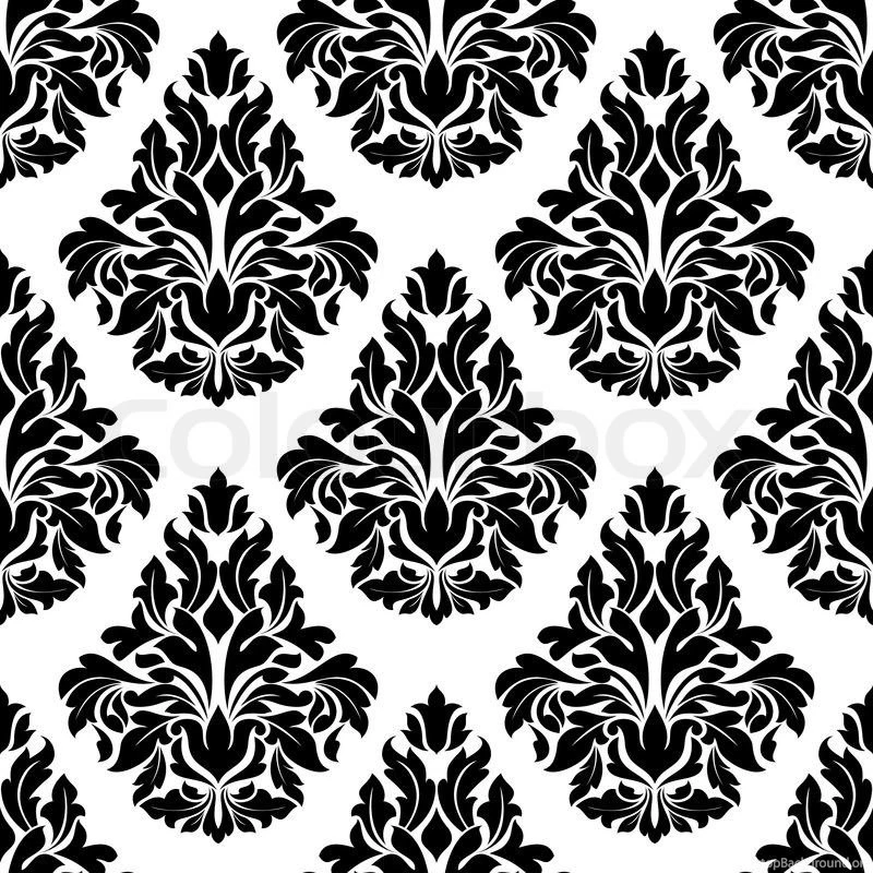 Intricate Black And White Arabesque Design With A Large Repeat ...