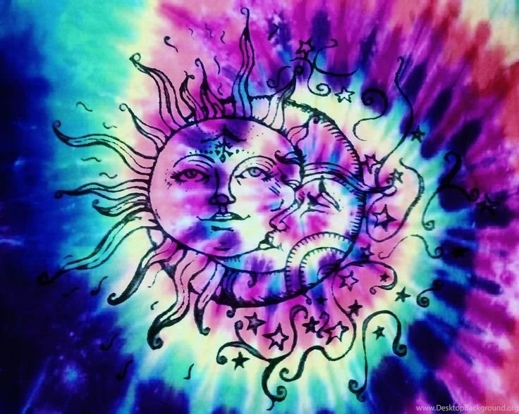 Sun & Moon Drawing Tie Dye Backgrounds <3