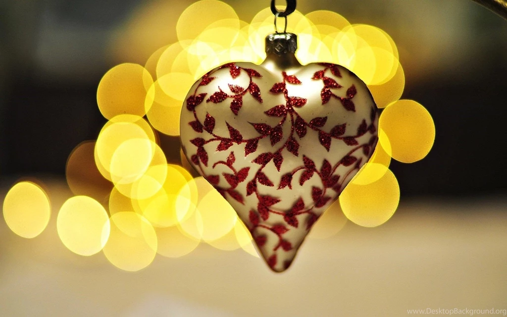Heart christmas holiday decoration bokeh lights new year hd wallpaper.jpg