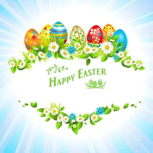 Happy Easter Flower Frame Backgrounds Vector 04 Vector Backgrounds ...