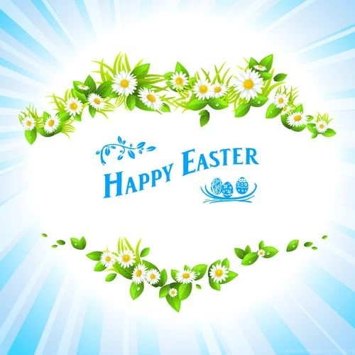 Happy Easter Flower Frame Backgrounds Vector 02 Vector Backgrounds ...