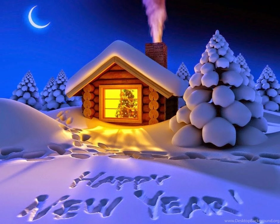 Happy New Year 2016 Snow Fall Night HD Wallpapers