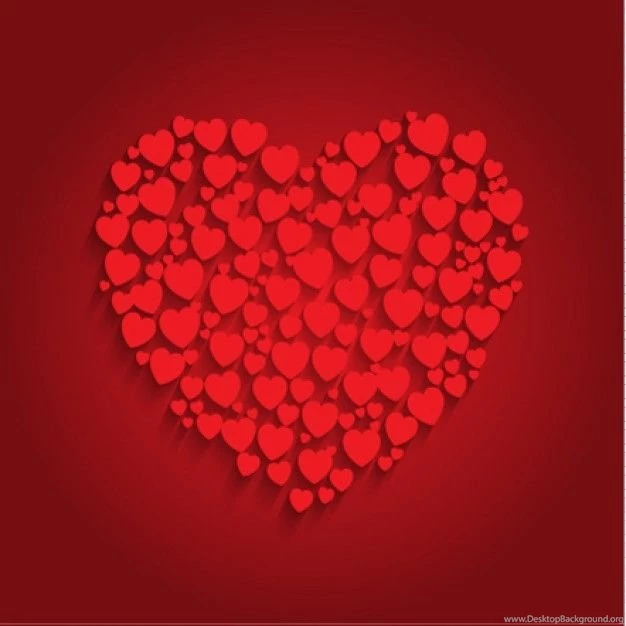 Heart Made Of Small Hearts Backgrounds Vector