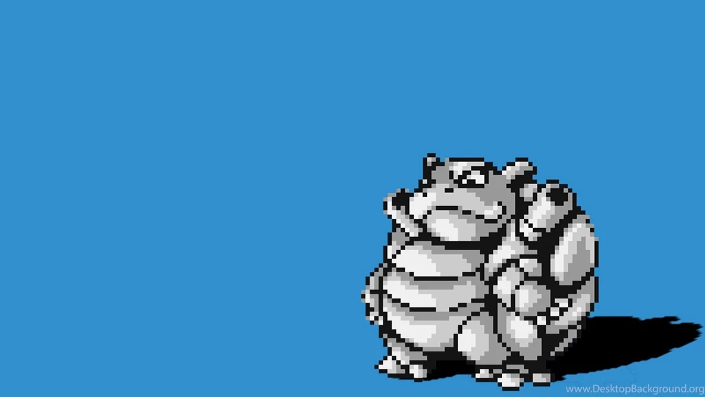 Black And White Blue Blastoise Pixel Art Wallpapers