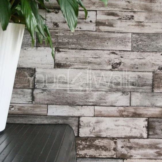 Rustic Wood Scrapwood Reclaimed Wood Wallpapers Natural Beige Tones ...