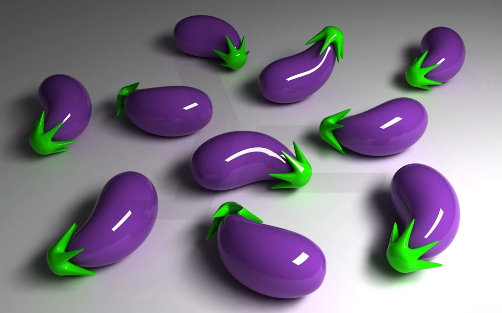 Desktop Wallpapers · Gallery · 3D Art · Eggplant Computer ...