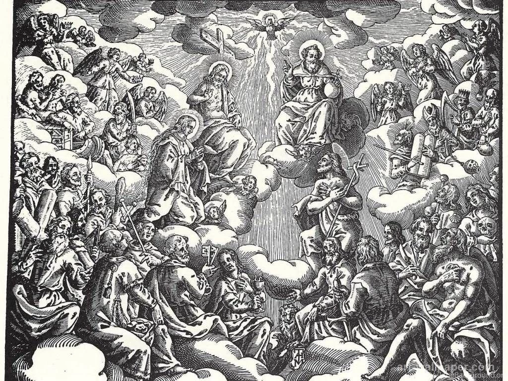 The Holy Trinity Surrounded By Saints In The Clouds , Hannas Marx ...