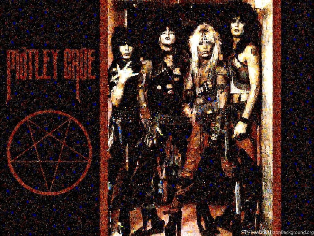 MOTLEY CRUE Hair Metal Heavy Concert Poster Tile Collage Te ...