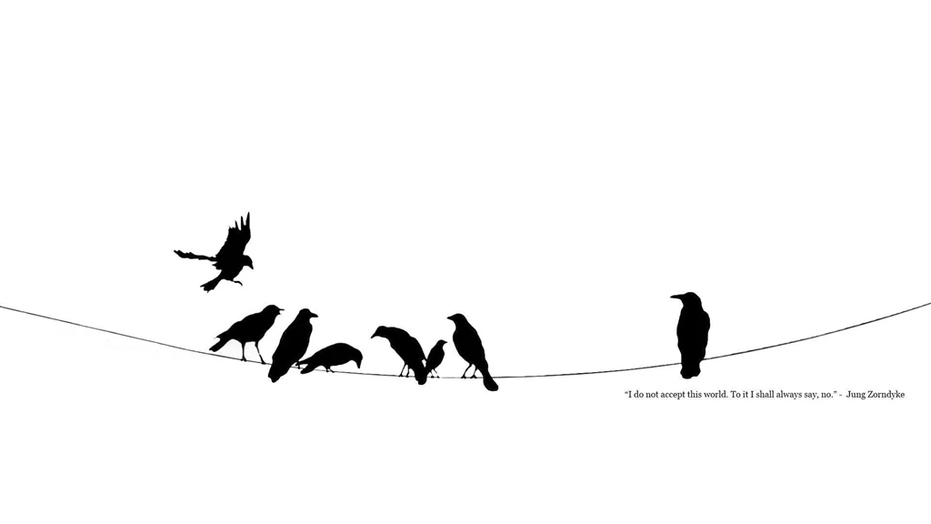 Black And White Minimalistic Quotes Power Lines Crows Ravens ...
