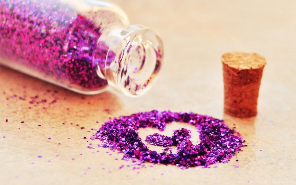 Love, Glitter, Jar, Bottle Cork, Purple HD Wallpapers