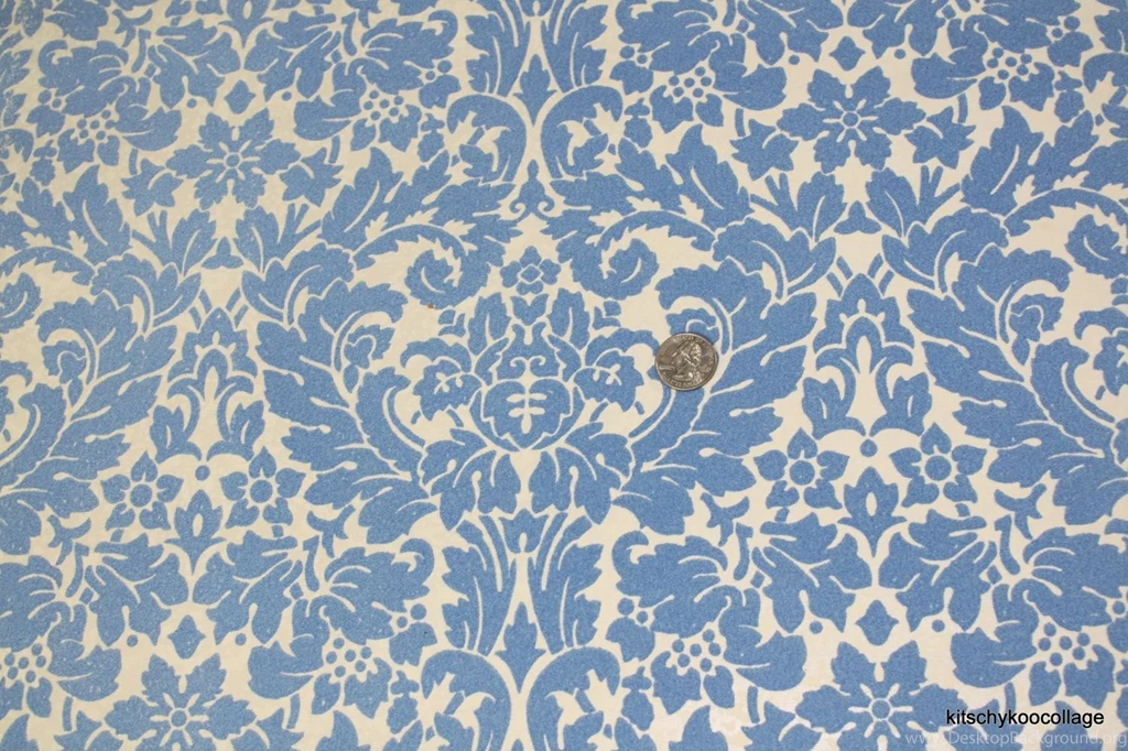 1970's Blue Flocked Vintage Wallpapers By RetroWallpapers On Etsy