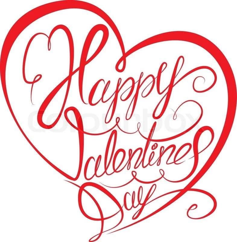 Happy Valentine`s Day. Calligraphic Element, Hand Written Text In ...