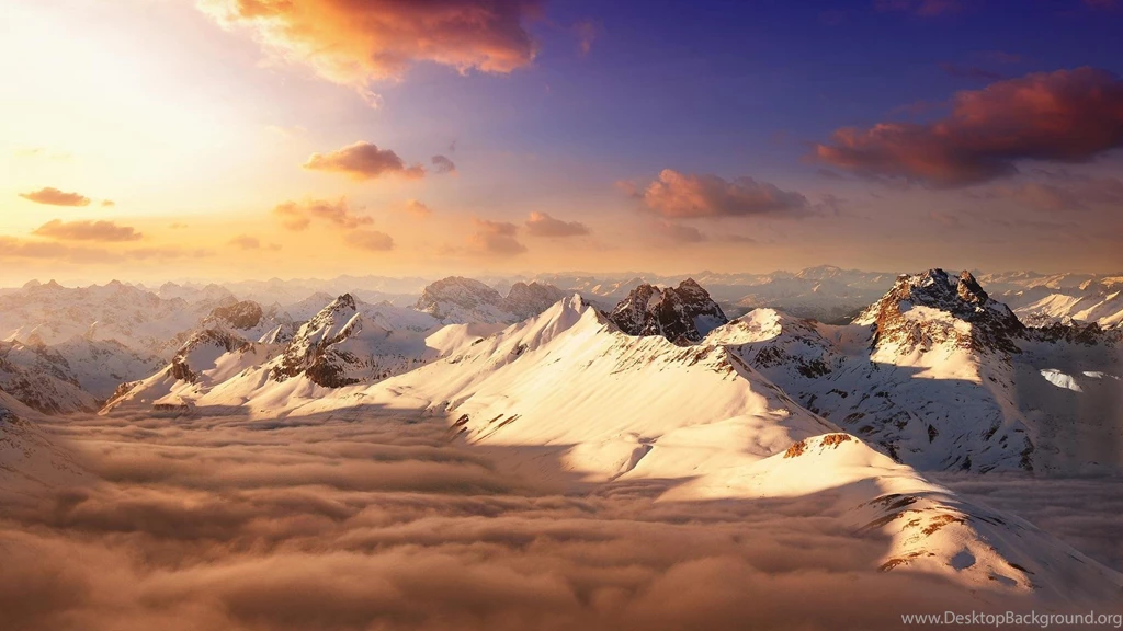 Snowy Peaks Above The Clouds >> HD Wallpaper, Get It Now!