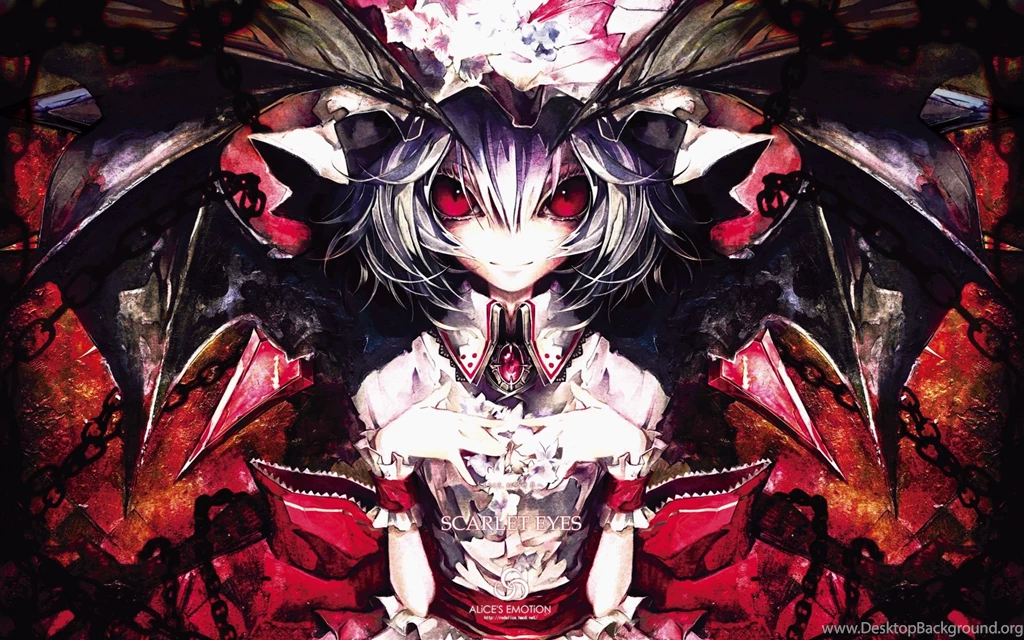 Banpai Akira Red Eyes Remilia Scarlet Touhou Vampire Wings ...