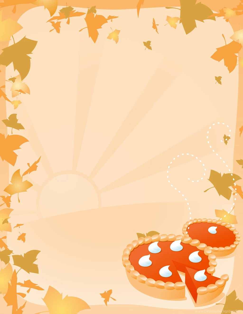 Pumpkin Pie Backgrounds — Vector Illustration Of Two Pumpkin Pies ...