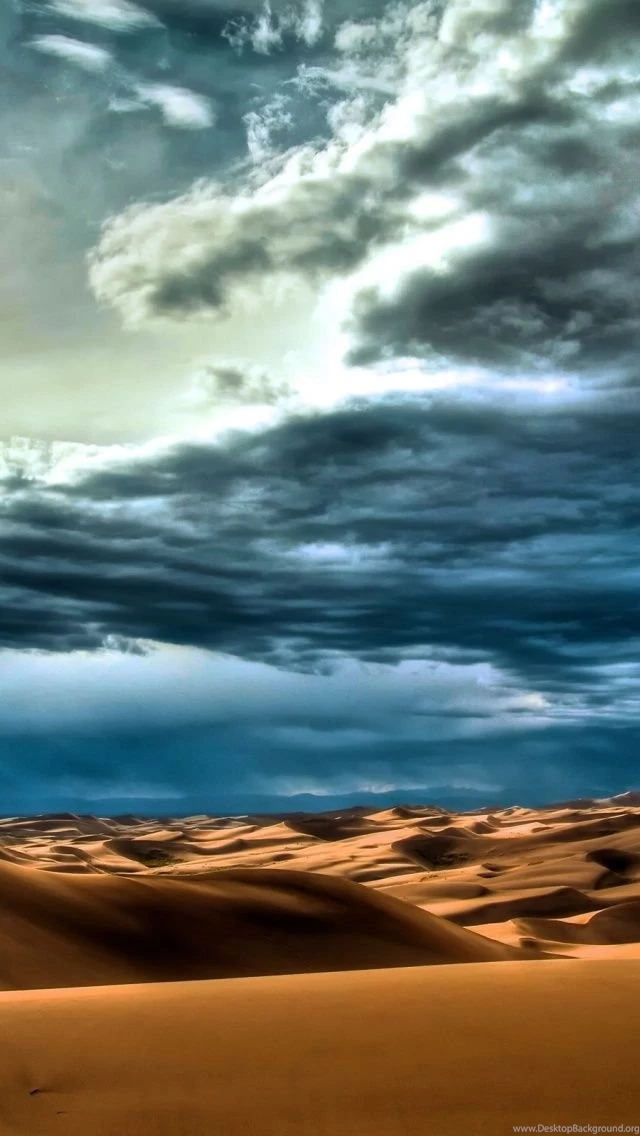 640x1136 Amazing Blue Sky & Desert Hill Iphone 5 Wallpapers
