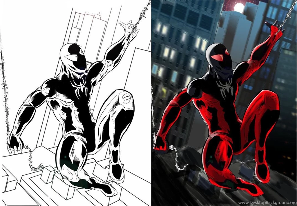 Scarlet Spider Coloring Test By LucasKnight On DeviantArt