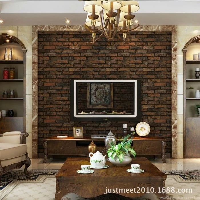 New Arrival PVC Brick Effect Wallpapers Living Room Brick Wallpapers