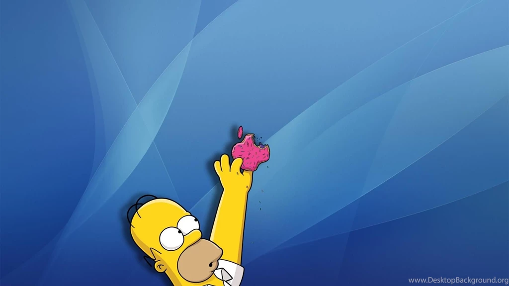 HD 1920x1080 Homer Eats Apple Donut Desktop Wallpaper Desktop ...