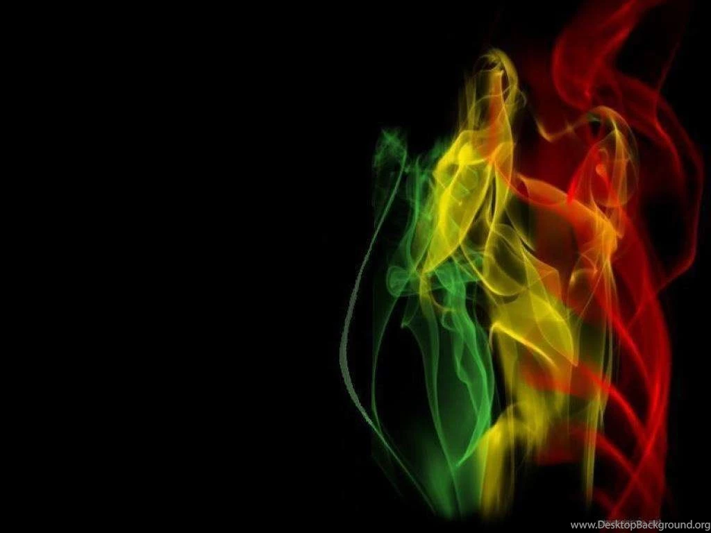 Rasta Colored Smoke Wallpaper.