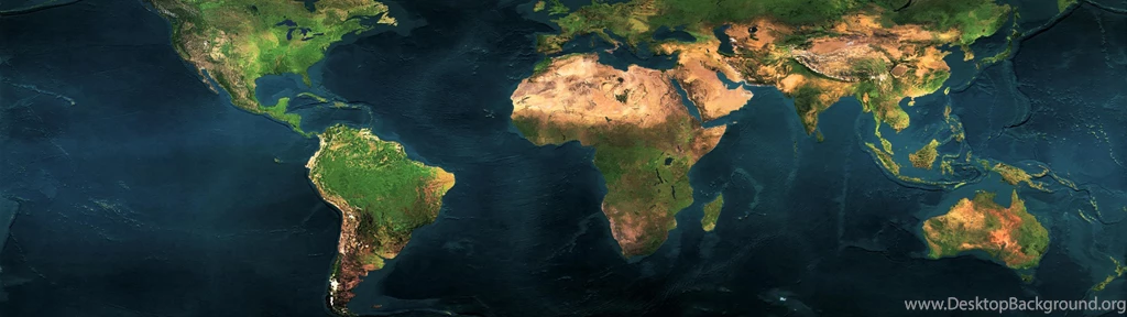 World Map Dual Screen Wallpapers