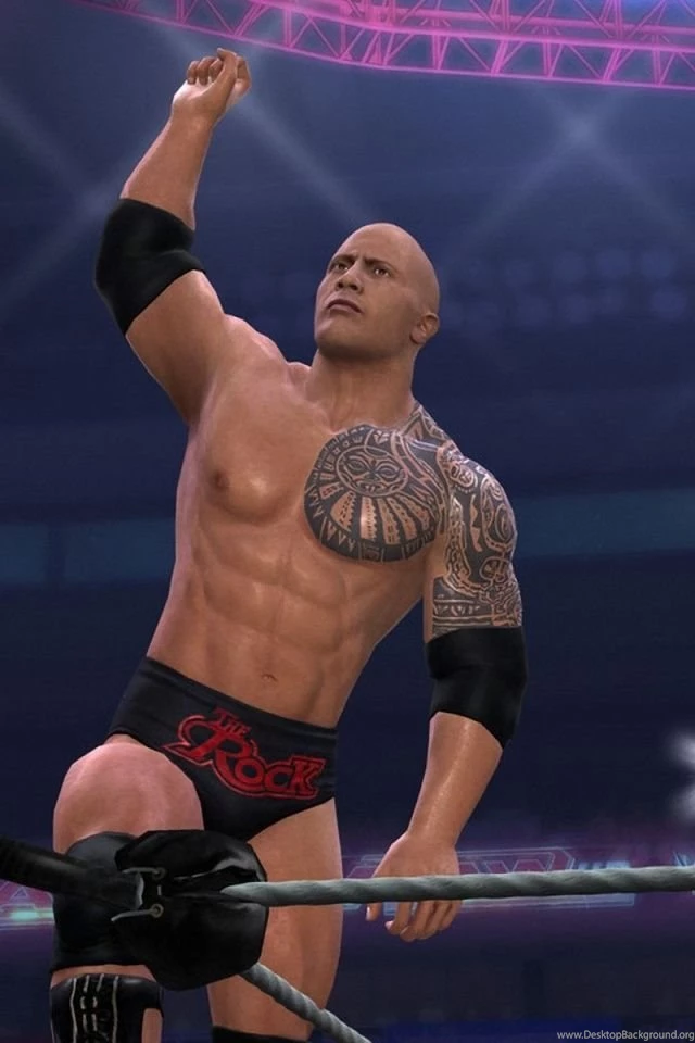 640x960 WWE 12 The Rock Fight Iphone 4 Wallpapers