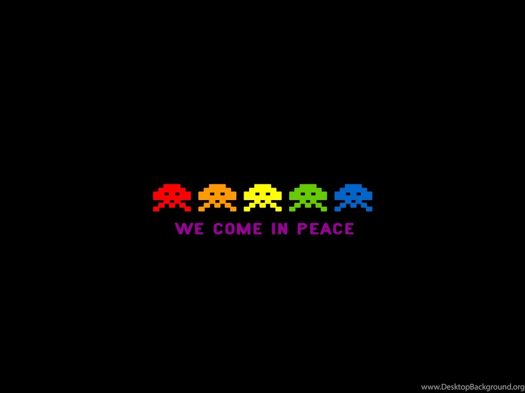 Space invaders peace wallpaper.gif Gif By Ruodstuff