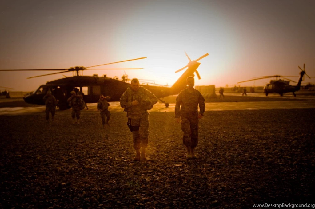 Sunset Army Military Blackhawk Uh 60 Black Hawk