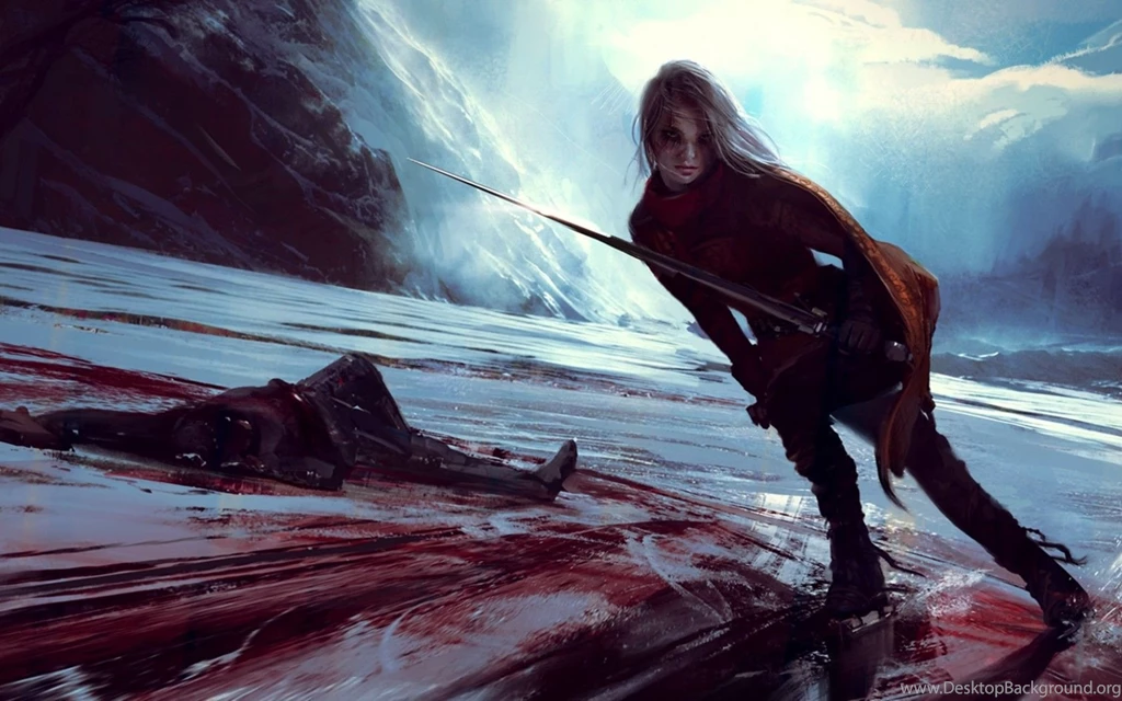 Download Wallpapers Girl, Blood, Ice, Mountains, Rocks, Ice Skating ...