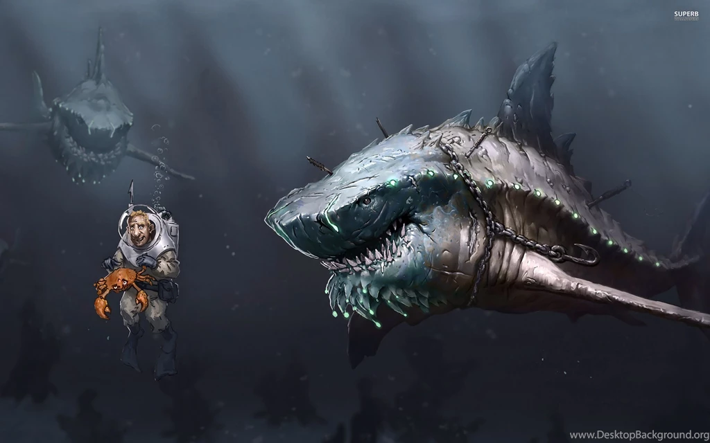 Sharks attacking the diver 20349 2560x1600.jpg