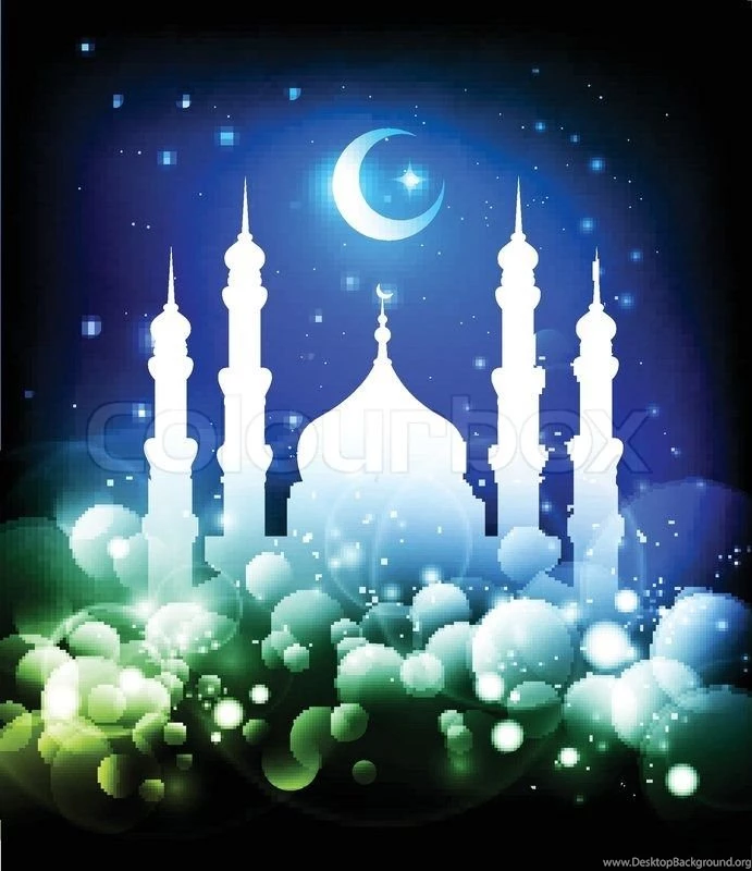 Muslim Backgrounds Ramadan Night With Mosque & Moon
