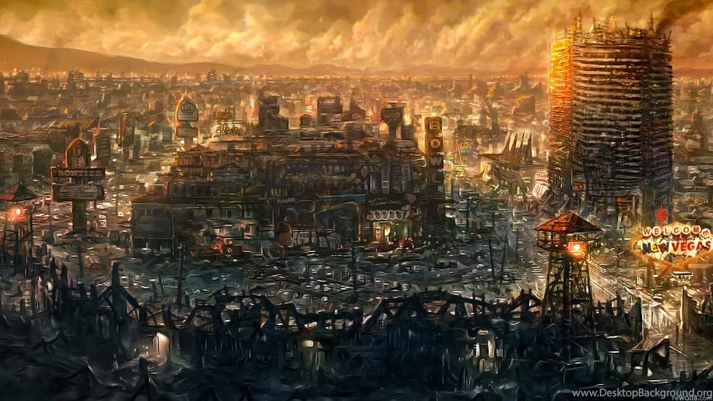 Fallout New Vegas Artwork Cityscapes Ruins Best Widescreen