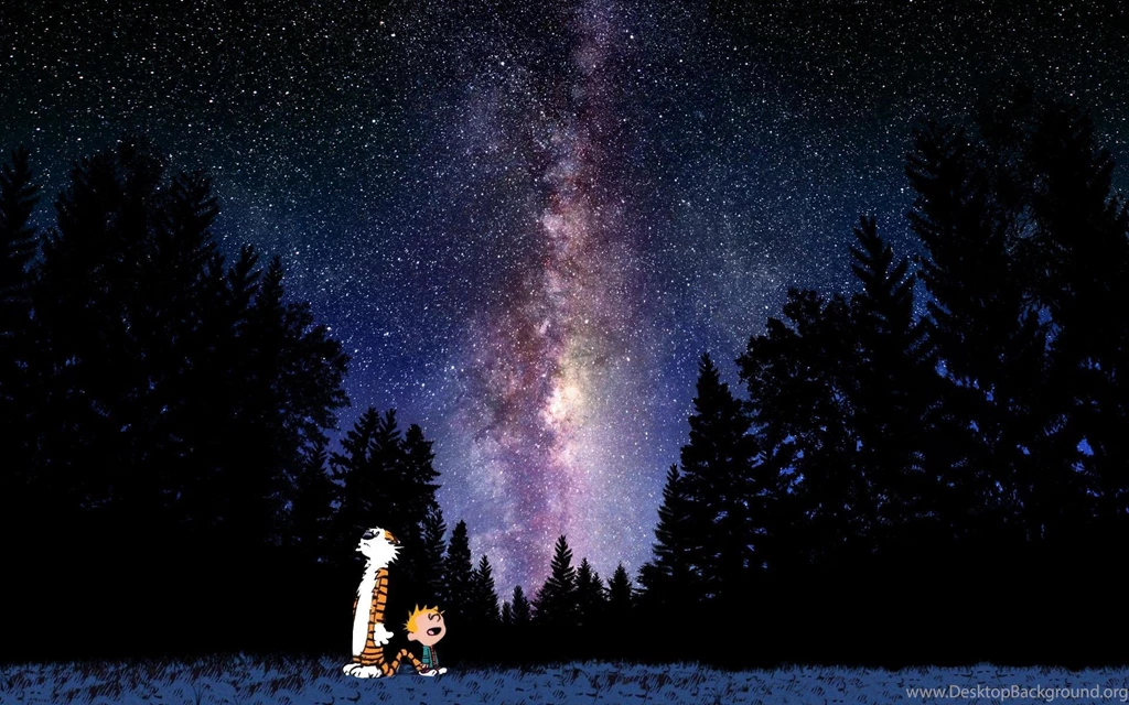 Calvin And Hobbes Looking At Stars Wallpapers