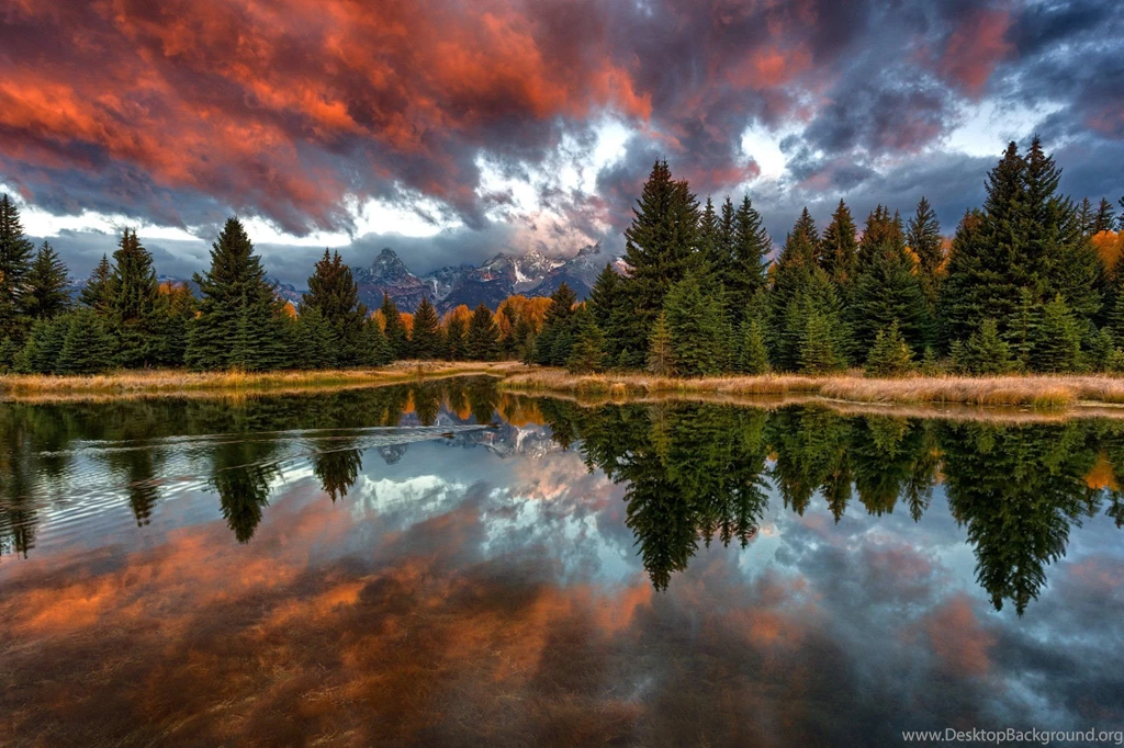 Autumn Park Lake Benches Mood Wallpapers