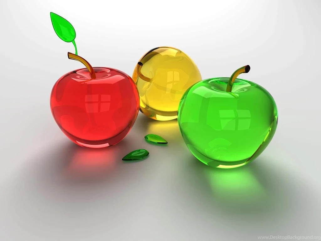 3 Dimensional: 3D Glass Apples, Desktop Wallpapers Nr. 54441 By ...