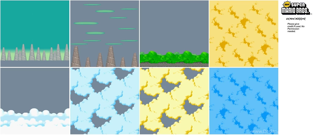 DS New Super Mario Bros. Cliffs And Other Sky The Spriters ...